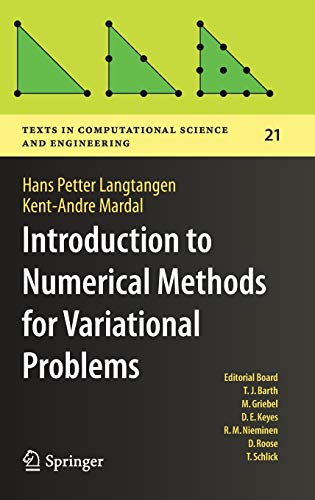introduction to numerical methods for variational problems 1st edition langtangen, hans petter, mardal, kent