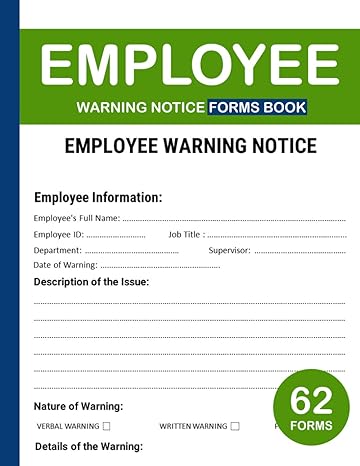 employee warning notice forms book 62 forms 8 5 x 11 inches 129 pages 1st edition paul qaidi b0cntlfgd5