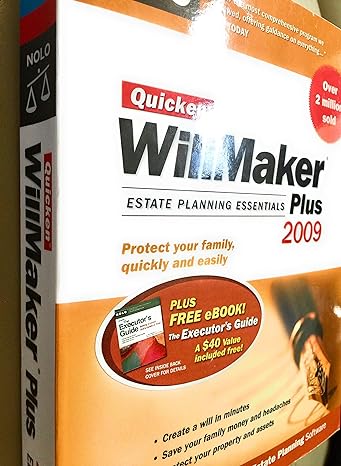 quicken wil maker estate planning essentials plus 2009 2009 edition editors of nolo 141330902x, 978-1413309027