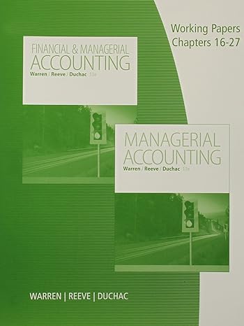 financial and managerial accounting 13th edition carl s. warren, james m. reeve, jonathan duchac 1285869591,