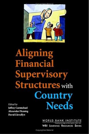 aligning financial supervisory structures with country needs 1st edition david t. llewellyn, alexander