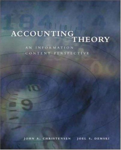 accounting theory 1st edition joel s. demski, john asmus christensen, fred phillips 0072296917, 9780072296914