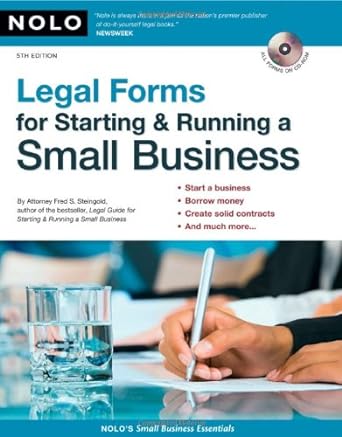 legal forms for starting and running a small business 5th edition fred s. steingold 141330754x, 978-1413307542