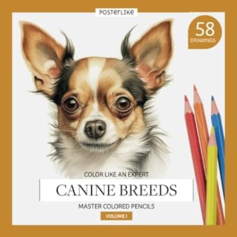 color like an expert canine breeds master colored pencils volume i workbook with 58 realistic illustrations