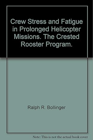 crew stress and fatigue in prolonged helicopter missions the crested rooster program 1st edition ralph r