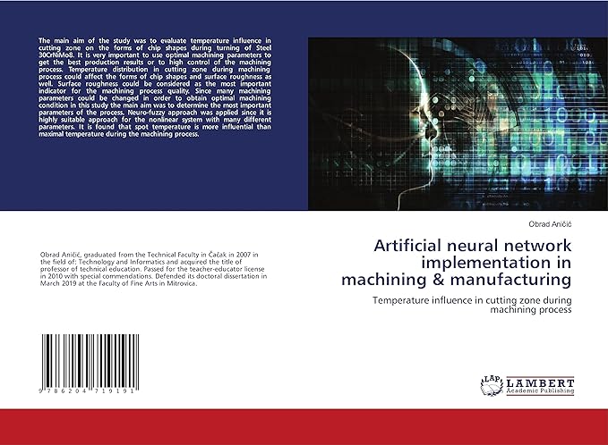artificial neural network implementation in machining and manufacturing temperature influence in cutting zone