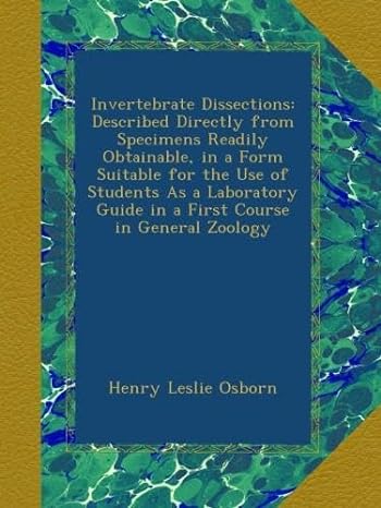 invertebrate dissections described directly from specimens readily obtainable in a form suitable for the use