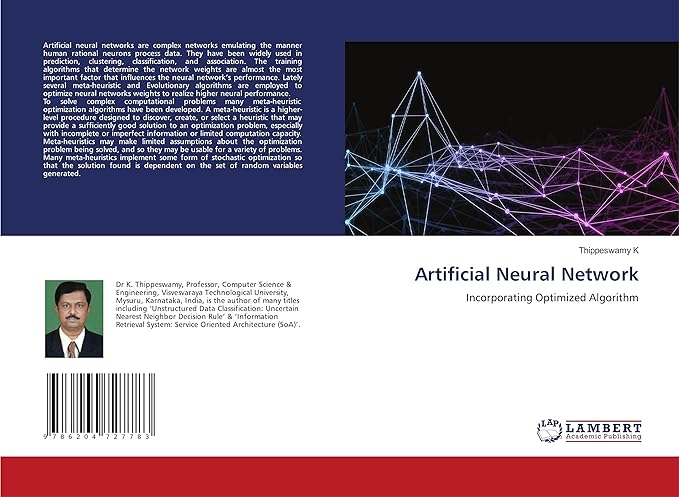 artificial neural network incorporating optimized algorithm 1st edition thippeswamy k 6204727788,