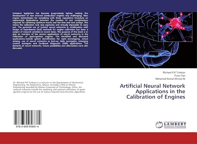 artificial neural network applications in the calibration of engines 1st edition richard fiifi turkson, fuwu