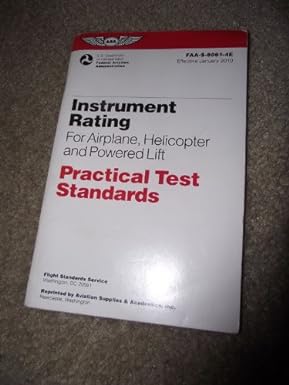 instrument pilot practical test standards for airplane helicopter faa 8081 4c revised edition federal