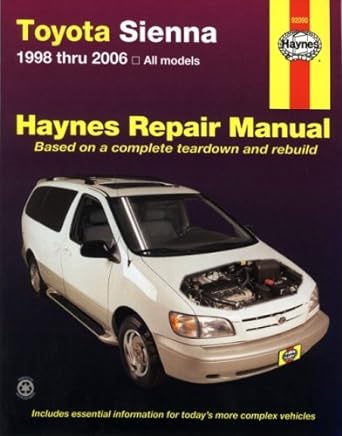 haynes repair manual toyota sienna 1998 thru 2006 1st edition jay storer ,john harold haynes 1563927306,