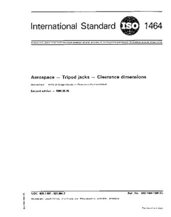 iso 1464 1985 aerospace tripod jacks clearance dimensions 1st edition iso tc 20/sc 9 b000y2ucne