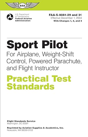 sport pilot practical test standards for airplane weight shift control powered parachute and flight