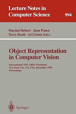 object representation in computer vision international nsf arpa workshop new york city ny usa december 5 7