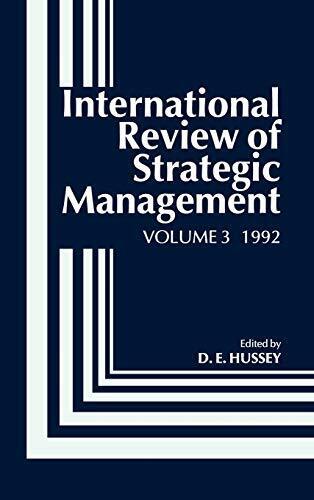 international review of strategic management volume 3 1992 1st edition d e hussey 0471934631, 9780471934639