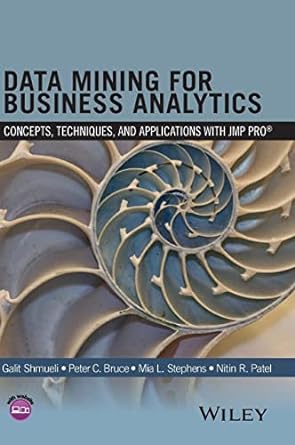 data mining for business analytics concepts techniques and applications with jmp pro 1st edition galit