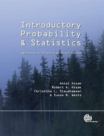 introductory probability and statistics op applications for forestry and natural sciences 1st edition antal