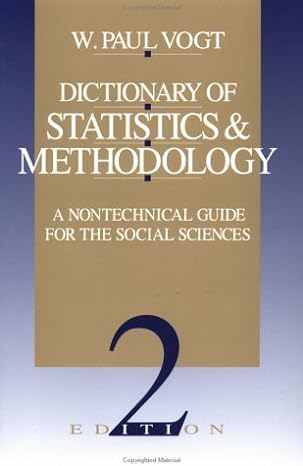 dictionary of statistics and methodology a nontechnical guide for the social sciences 2nd edition w paul vogt