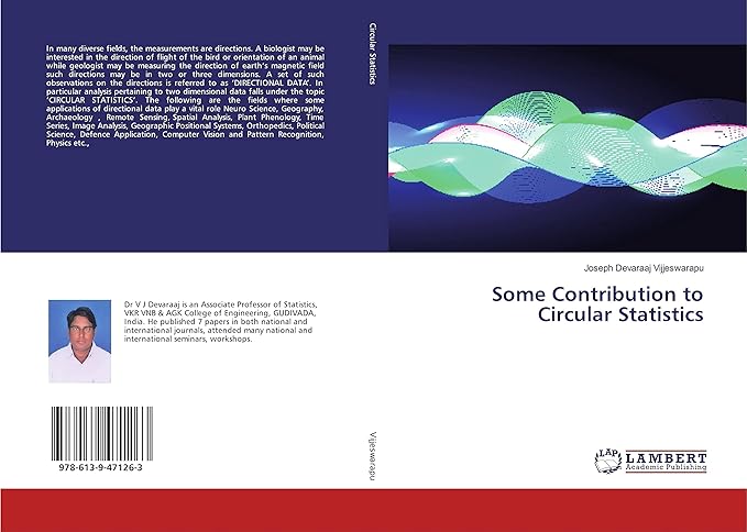 some contribution to circular statistics 1st edition joseph devaraaj vijjeswarapu 6139471265, 978-6139471263