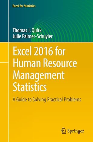 excel 2016 for human resource management statistics a guide to solving practical problems 1st edition thomas
