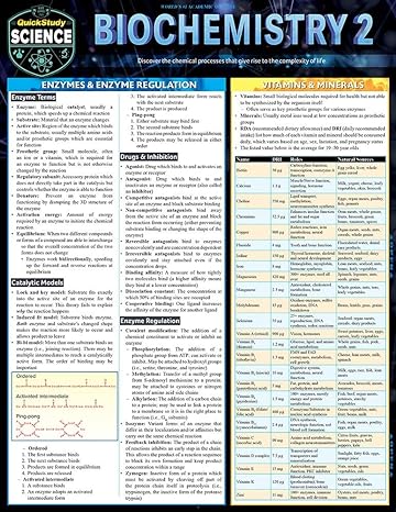 biochemistry 2 quickstudy laminated reference guide 1st edition barcharts inc 1423233255, 978-1423233251