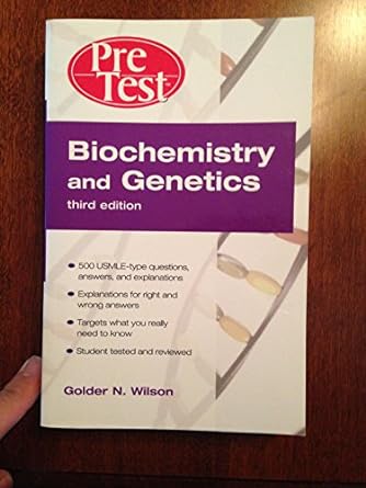 biochemistry and genetics pretest self assessment and review 3rd edition golder wilson 0071471839,