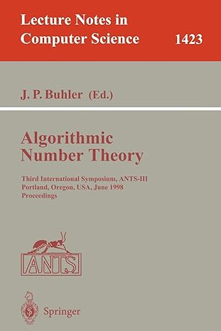 algorithmic number theory third international symposium ants iii 1998 edition joe p. buhler 3540646574,