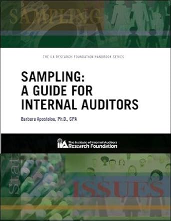 sampling a guide for internal auditors 1st edition barbara apostolou 0894135422, 978-0894135422