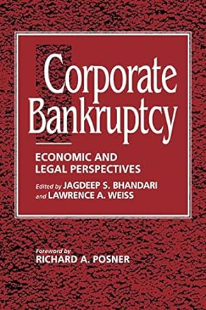 corporate bankruptcy economic and legal perspectives 1st edition jagdeep s. bhandari ,lawrence a. weiss