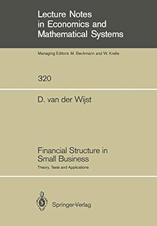 financial structure in small business theory tests and applications 1st edition dominicus van der wijst