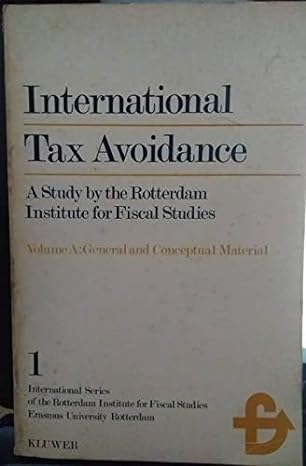 international tax avoidance 1st edition erasmus universiteit fiscaal-economisch j. c. huiskamp ,erasmus
