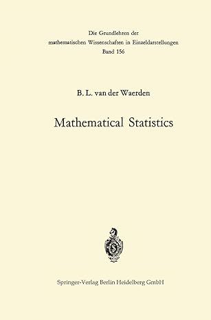 mathematical statistics 1st edition b l van der waerden 3540045074, 978-3540045076