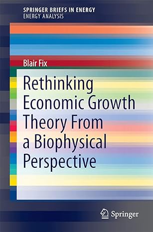 rethinking economic growth theory from a biophysical perspective 2015th edition blair fix 3319128256,