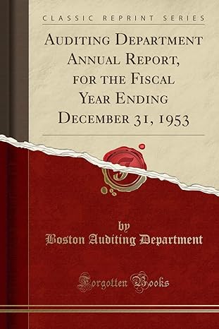 Auditing Department Annual Report For The Fiscal Year Ending December 31 1953
