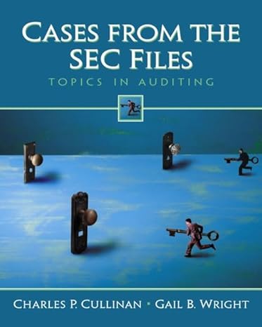 cases from the sec files topics in auditing 1st edition charles p cullinan ,gail b wright 0130648167,