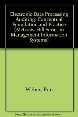 edp auditing conceptual foundations and practice 1st edition ron weber 0070688303, 978-0070688308