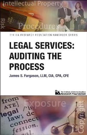 legal services auditing the process 1st edition james s fargason cia llm cpa cma cfe 0894136364,