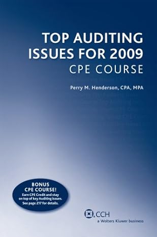 top auditing issues for 2009 cpe course 2009th edition perry henderson 0808018876, 978-0808018872