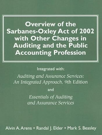 overview of the sarbanes oxley act of 2002 with other changes in auditing and the public accounting