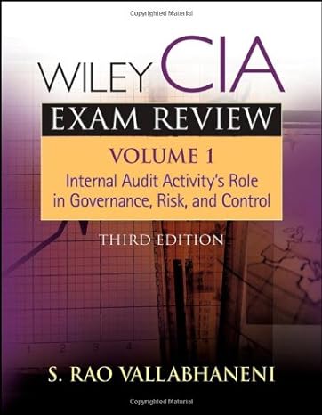 wiley cia exam review internal audit activitys role in governance risk and control volume 1st edition s rao