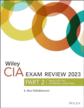 wiley cia exam review 2023 part 2 practice of internal auditing 1st edition s rao vallabhaneni 1119987172,