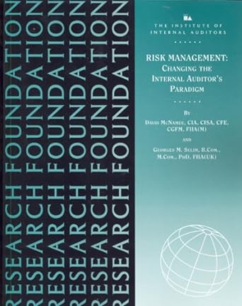 risk management changing the internal auditor s paradigm 1st edition georges m. selim ,david mcnamee