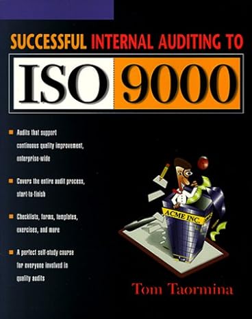 successful internal auditing to iso 9000 1st edition tom taormina 0138568081, 978-0138568085