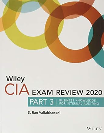 wiley cia exam review 2020 + test bank + focus notes part 3 business knowledge for internal auditing set 1st