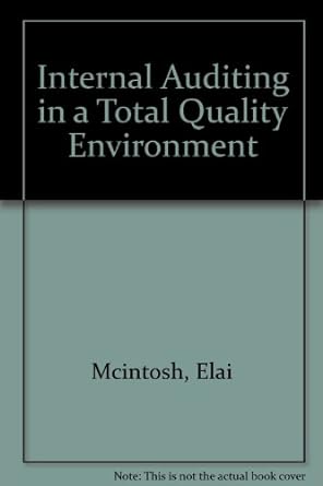 internal auditing in a total quality environment 1st edition elaine mcintosh 0894132660, 978-0894132667
