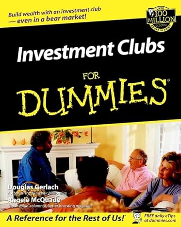 investment clubs for dummies 1st edition douglas gerlach ,angele mcquade ,donald e danko 0764554093,