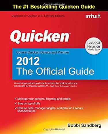 quicken 2012 the official guide 1st edition bobbi sandberg 0071776001, 978-0071776004