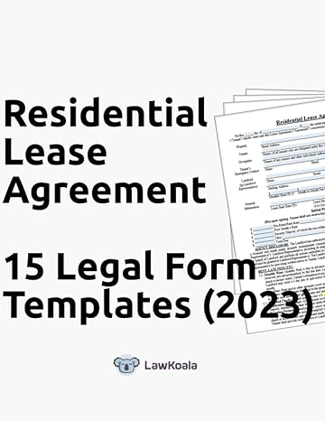 residential lease agreement 15 legal form templates 1st edition lawkoala b0cccx51bd, 979-8852767424
