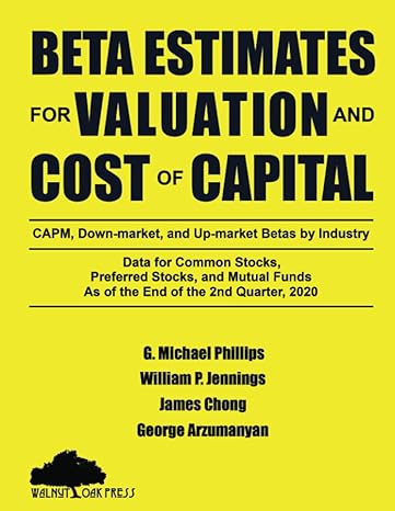 beta estimates for valuation and cost of capital as of the end of 2nd quarter 2020 data for common stocks
