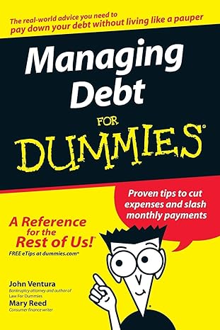 managing debt for dummies 1st edition john ventura ,mary reed 0470084863, 978-0470084861